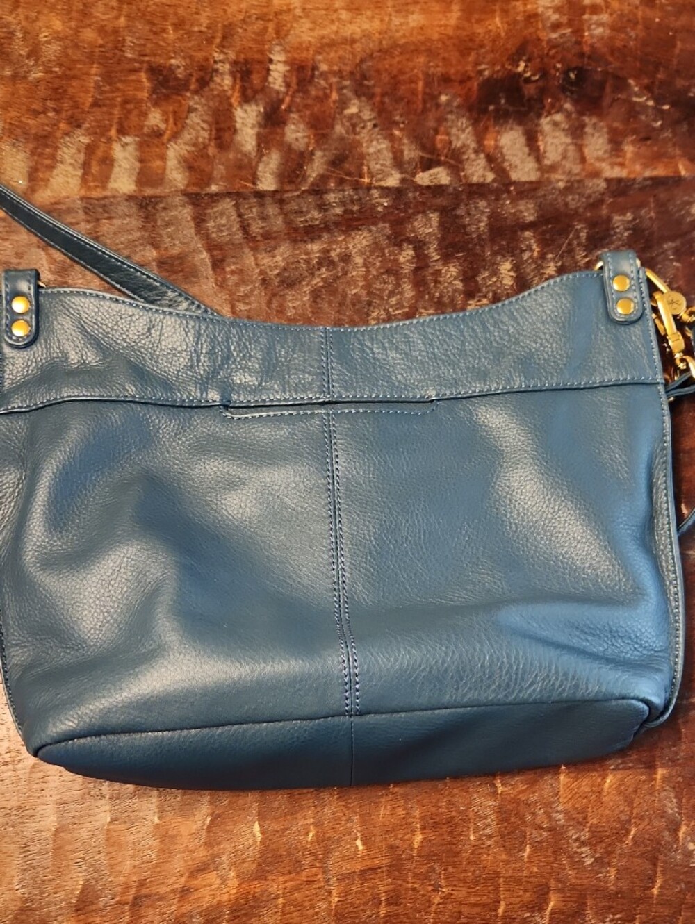 HOBO Peacock Pier Shoulder Crossbody Leather Bag with Gold Accents - Picture 2 of 7